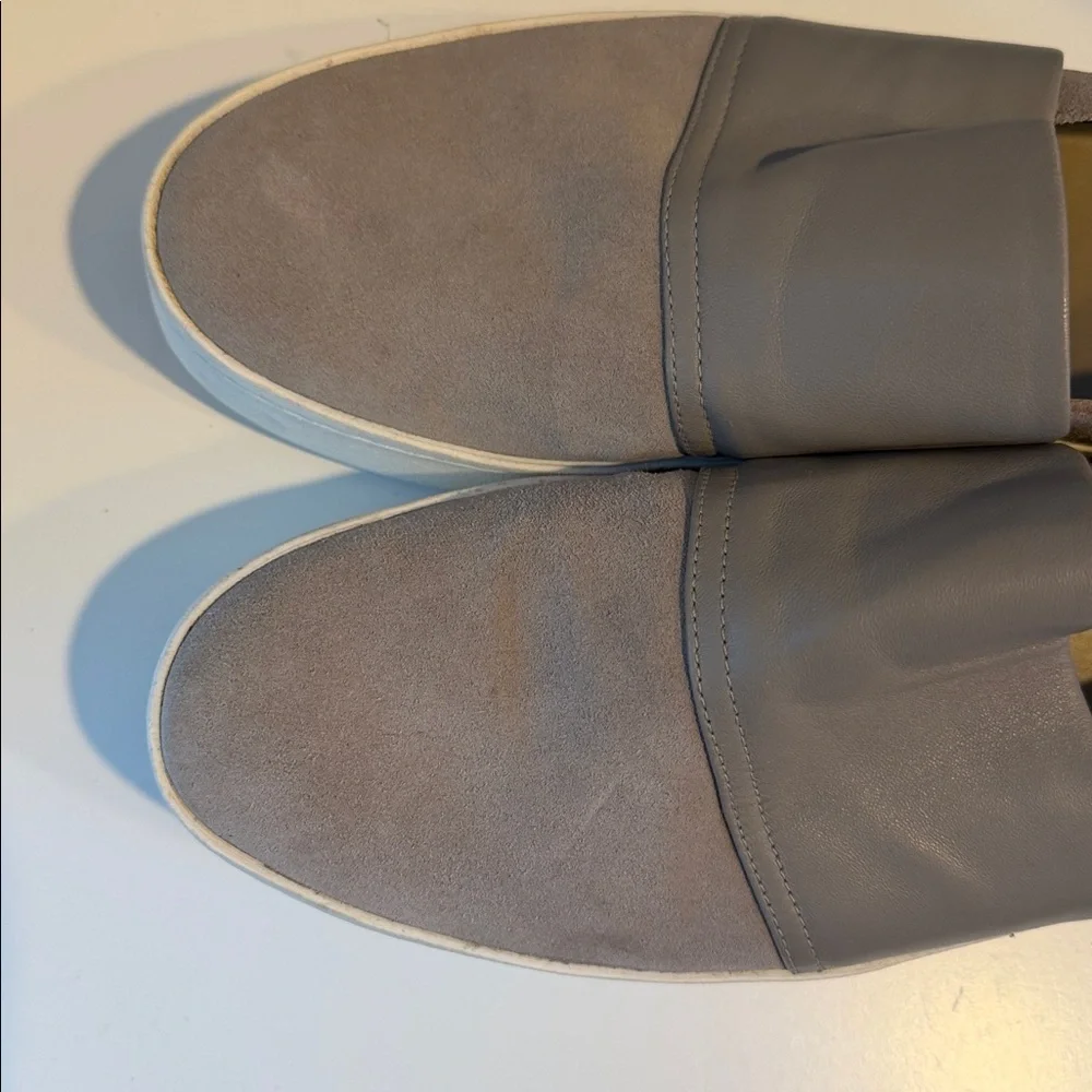 Vince Women's Gray Ward Leather Slip-On Suede Leather Sneaker/Loafer Cushioned